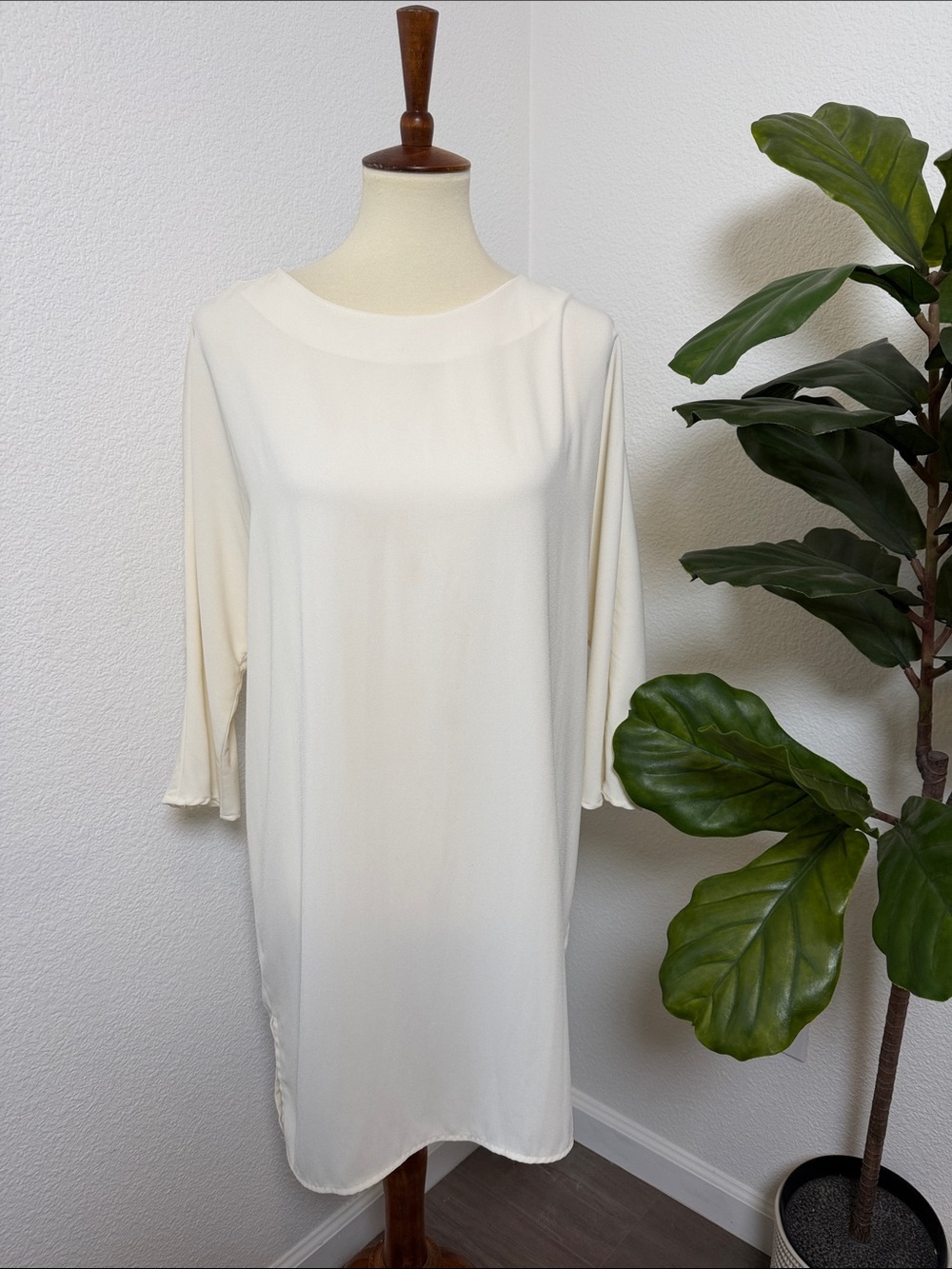 Cream Shift Tunic Dress